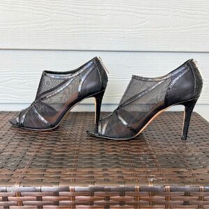 Donald J Pliner Black Mesh Peep Toe Booties